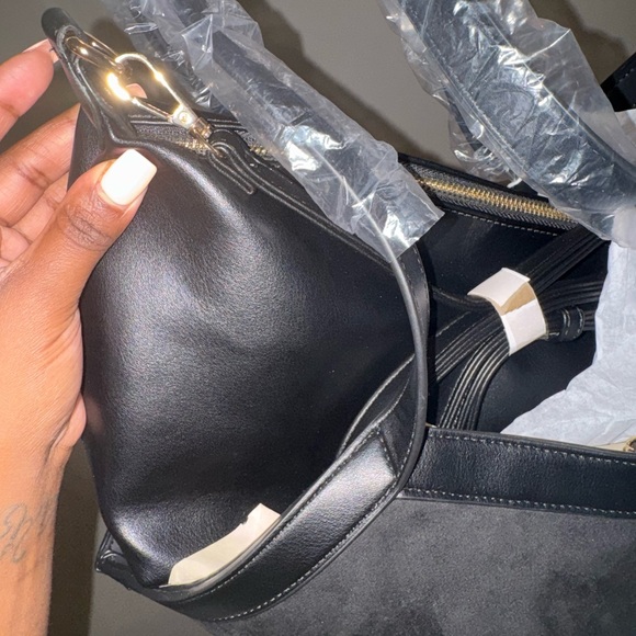 Suede and Faux Leather 2 in 1 Tote - Picture 3 of 3